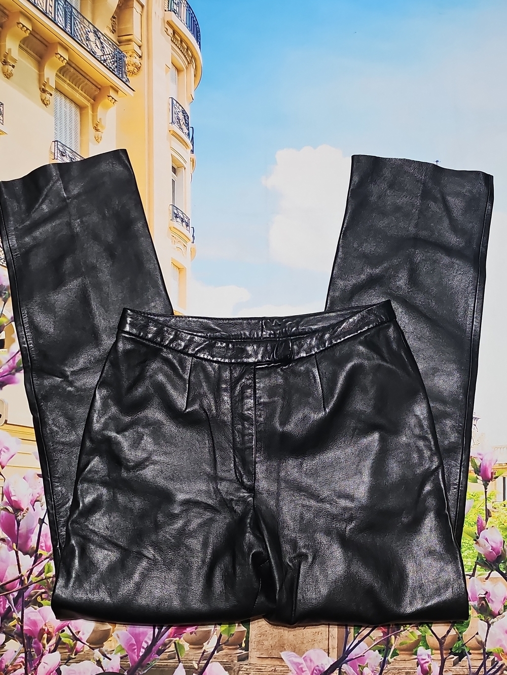 JLC New York High Waist Black Leather Pants Size 6